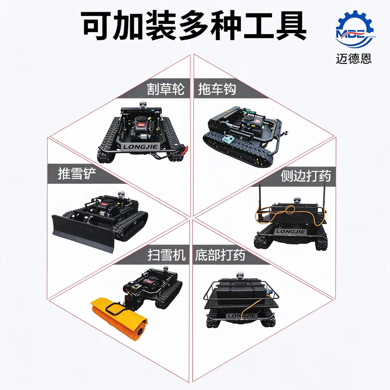 迈德恩遥控割草机MDE608-80A越野坦克款